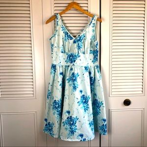 Floral Tank Top Pin Up Style Dress Full Bottom